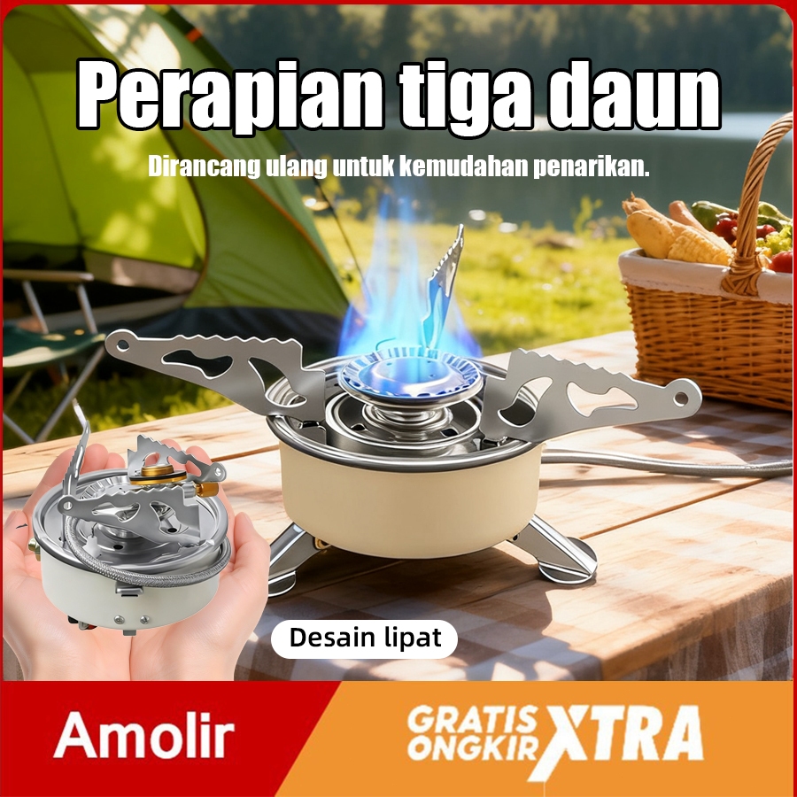 Kompor Portable Camping  - Kompor Gas Mini Praktis untuk Outdoor / Dilengkapi dengan selang