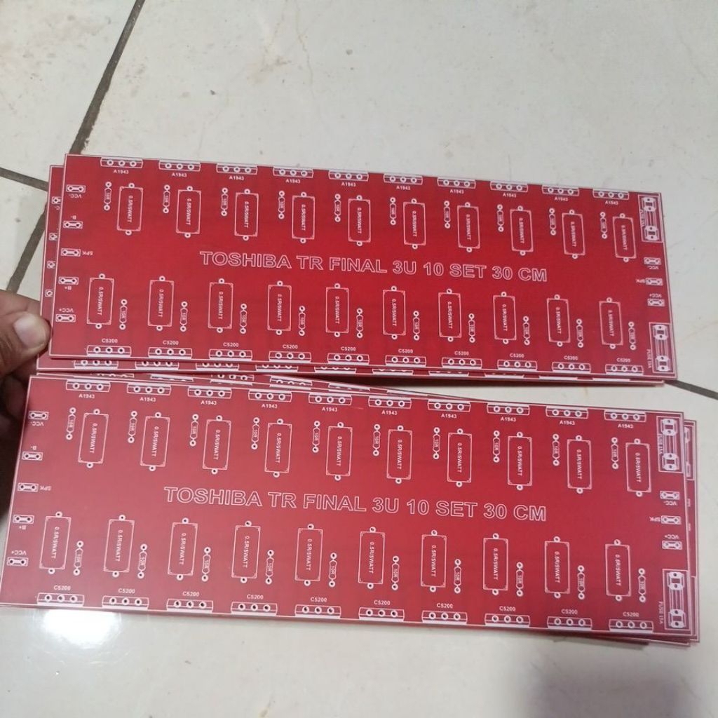 Pcb final Toshiba 10 set 3u 30cm bahan pertinak pcb tr final 3U panjang 30cm