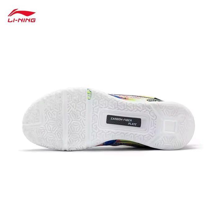 TERBARU New Limited Sepatu Badminton Lining Saga III Pro / Saga 3 Pro AYAV001 Scuba Blue / Neon