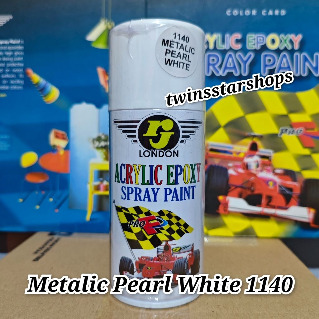 Pilok Pilox Pylox Cat Rj Metalic Pearl White 1140 Putih Mutiara Metalik Glossy London Spray Paint 15
