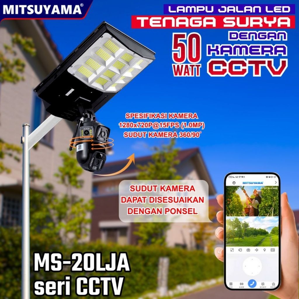 Lampu Jalan LED Tenaga Surya Cctv Kamera Mitsuyama MS-20LJA CCTV