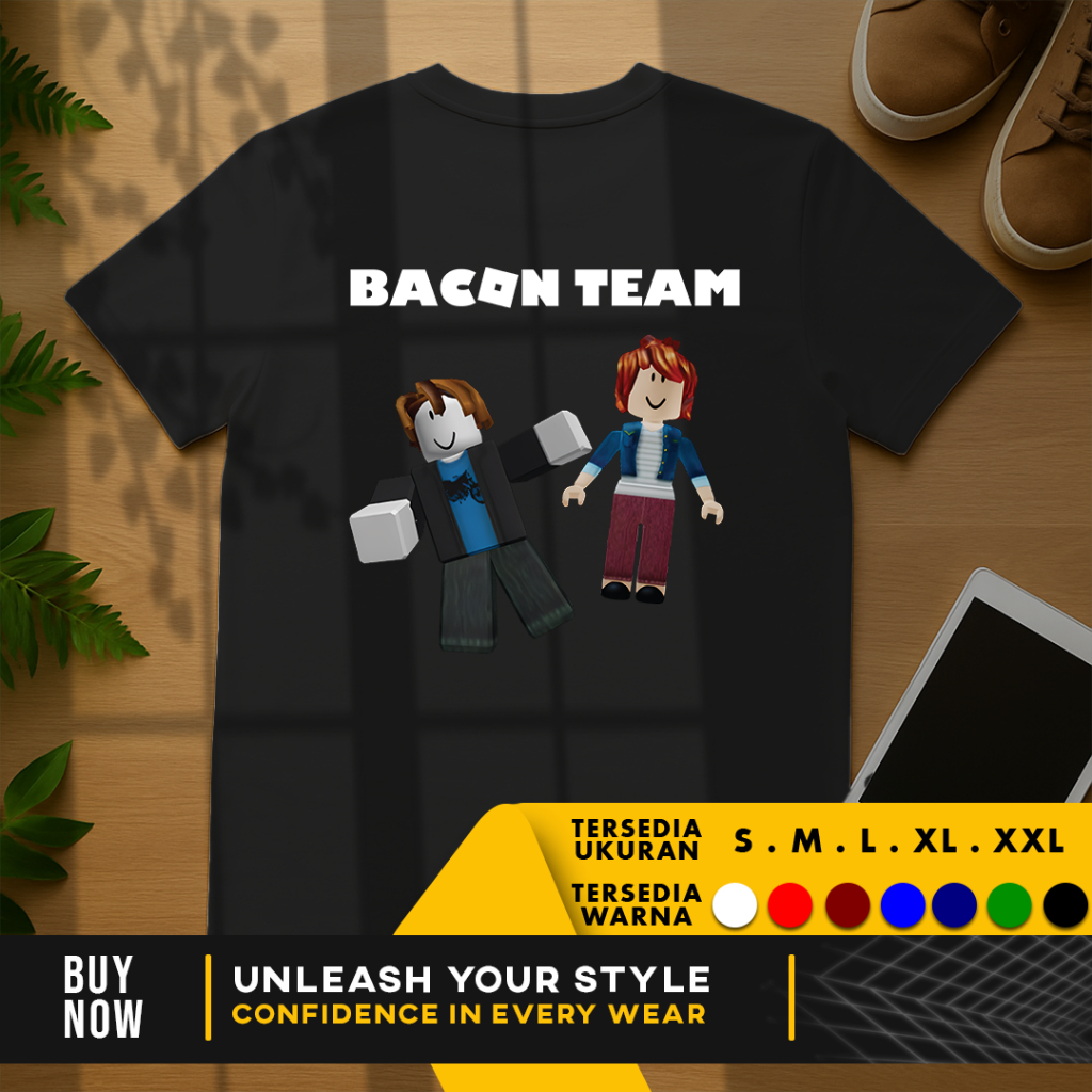 Kaos Baju Roblox Bacon Team Bacon User Only | Cotton Combed 30s