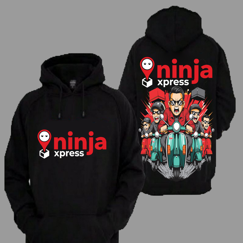 Sweater Hoodie Distro  Ninja Xpress Ekspedisi Vespa Matic Gasspoll Meluncur Premium Terbaru