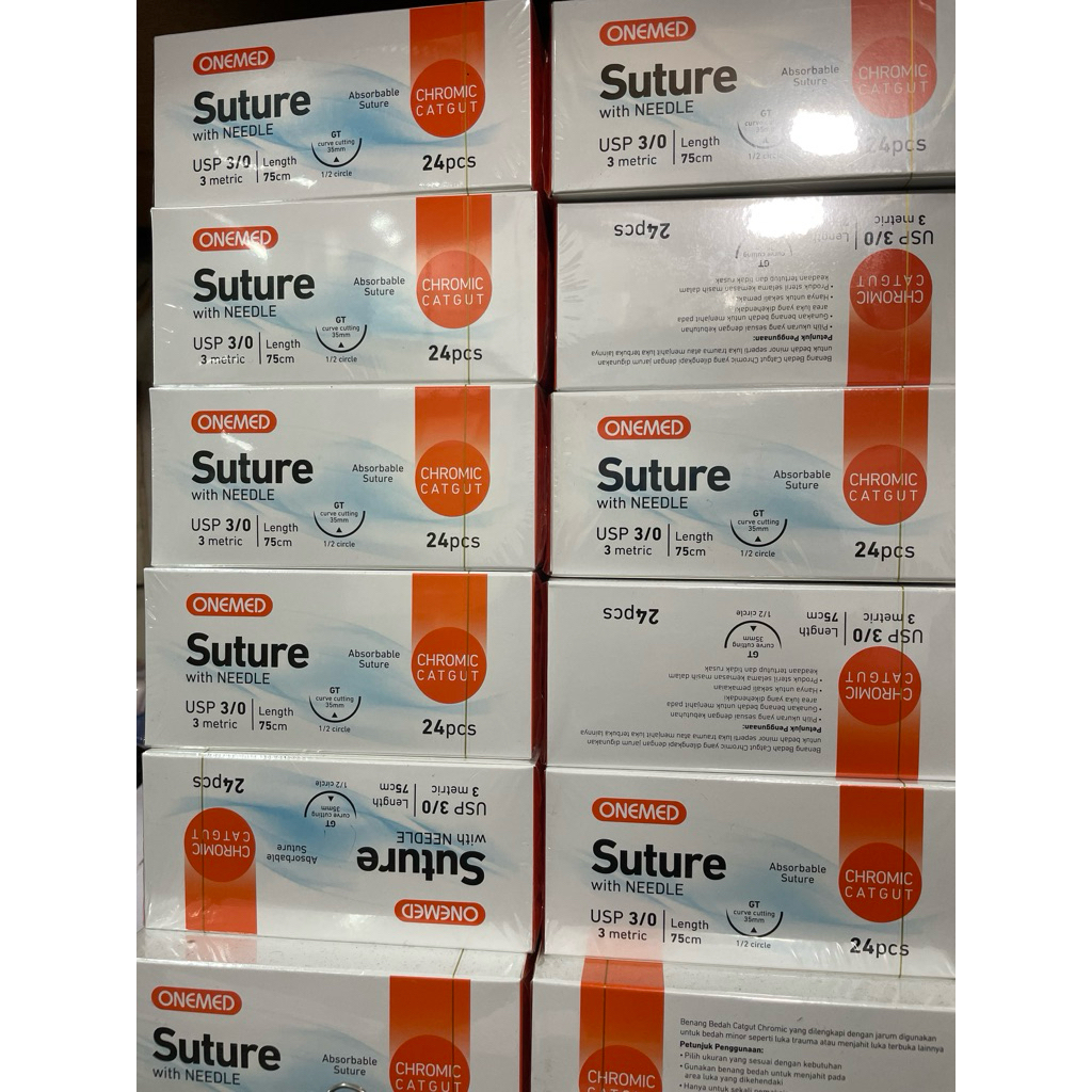 Chromic 3/0 onemed plus jarum/ chromic 3/0 dan 2/0 onemed plus jarum