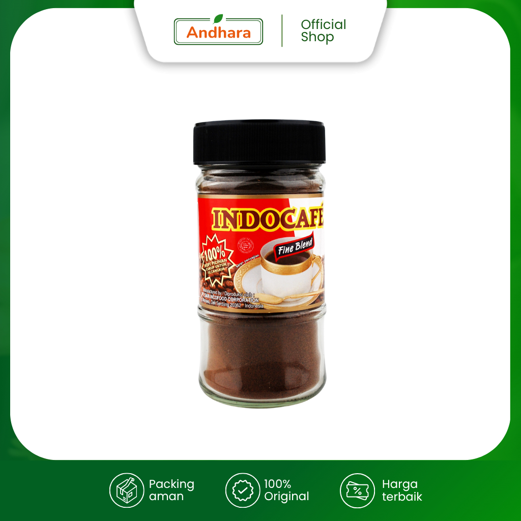 Indocafe FINE BLEND 100gr - Kemasan Jar (Botol Kaca)