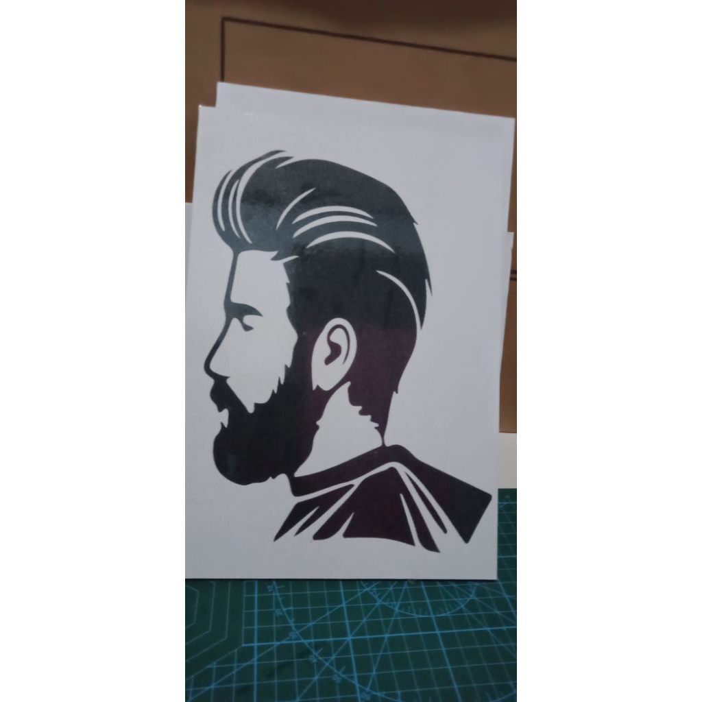 hiasan foto dingding barbershop/pangkas rambut siluet papan mdf