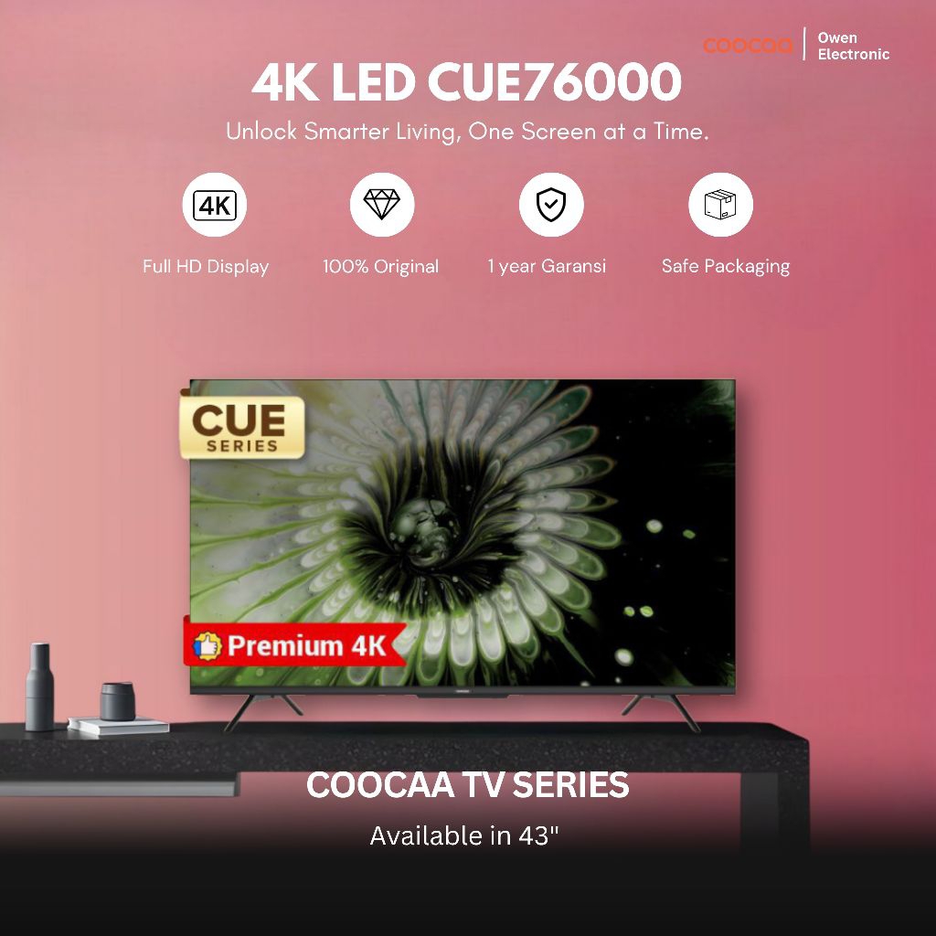 COOCAA 43CUE7600 4K GOOGLE TV 43 inch cue7600