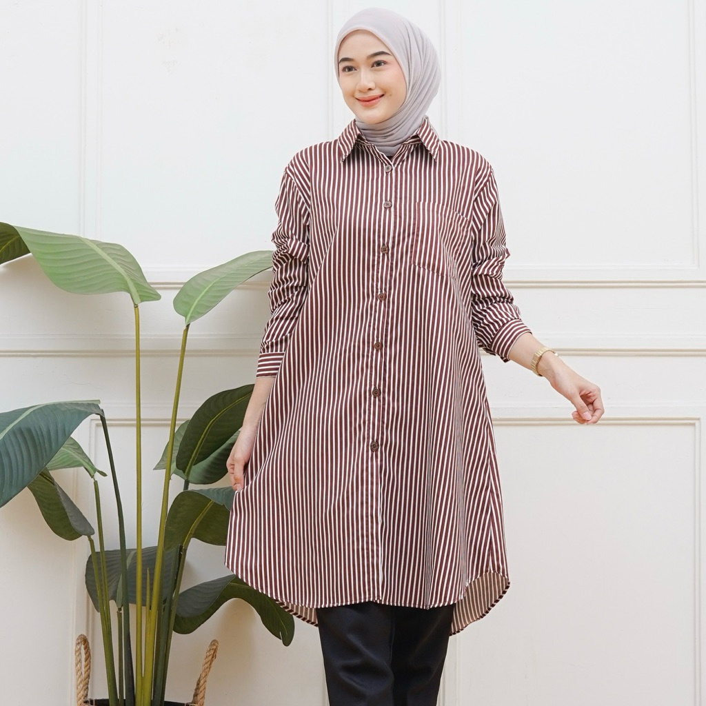 Tunik Atasan Wanita Ld110 Ld120 Tunik Salur Wanita