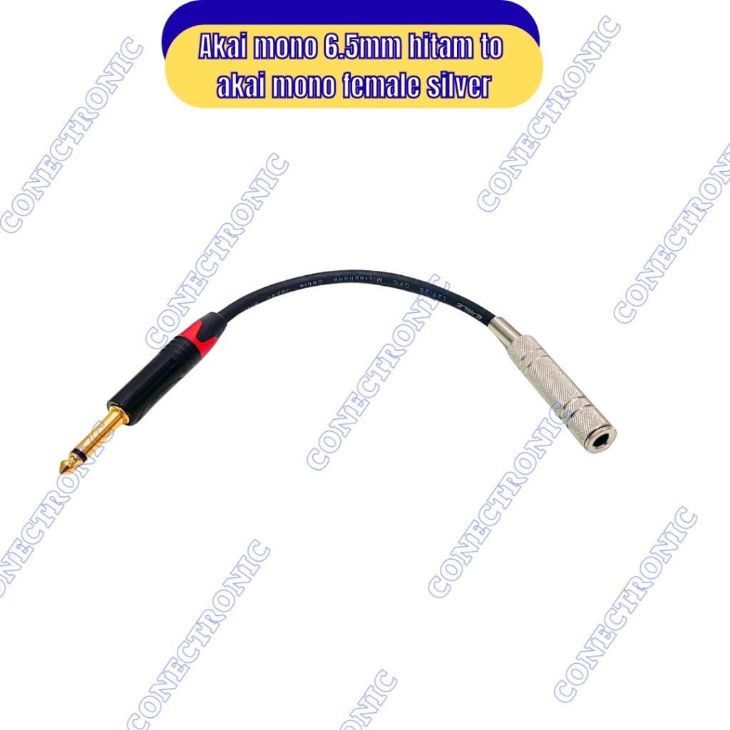 kabel sambungan audio mic jack akai 6.5mm to jack akai mono female 6.5mm connection cable