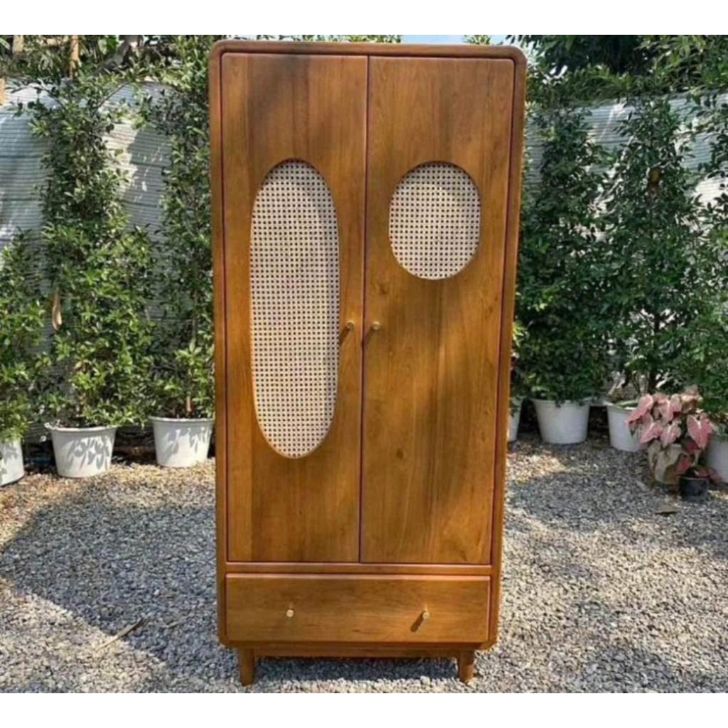 lemari pakaian rotan/lemari pakaian rotan jati/lemari rotan susun/lemari rotan 2pintu/lemari rotan c