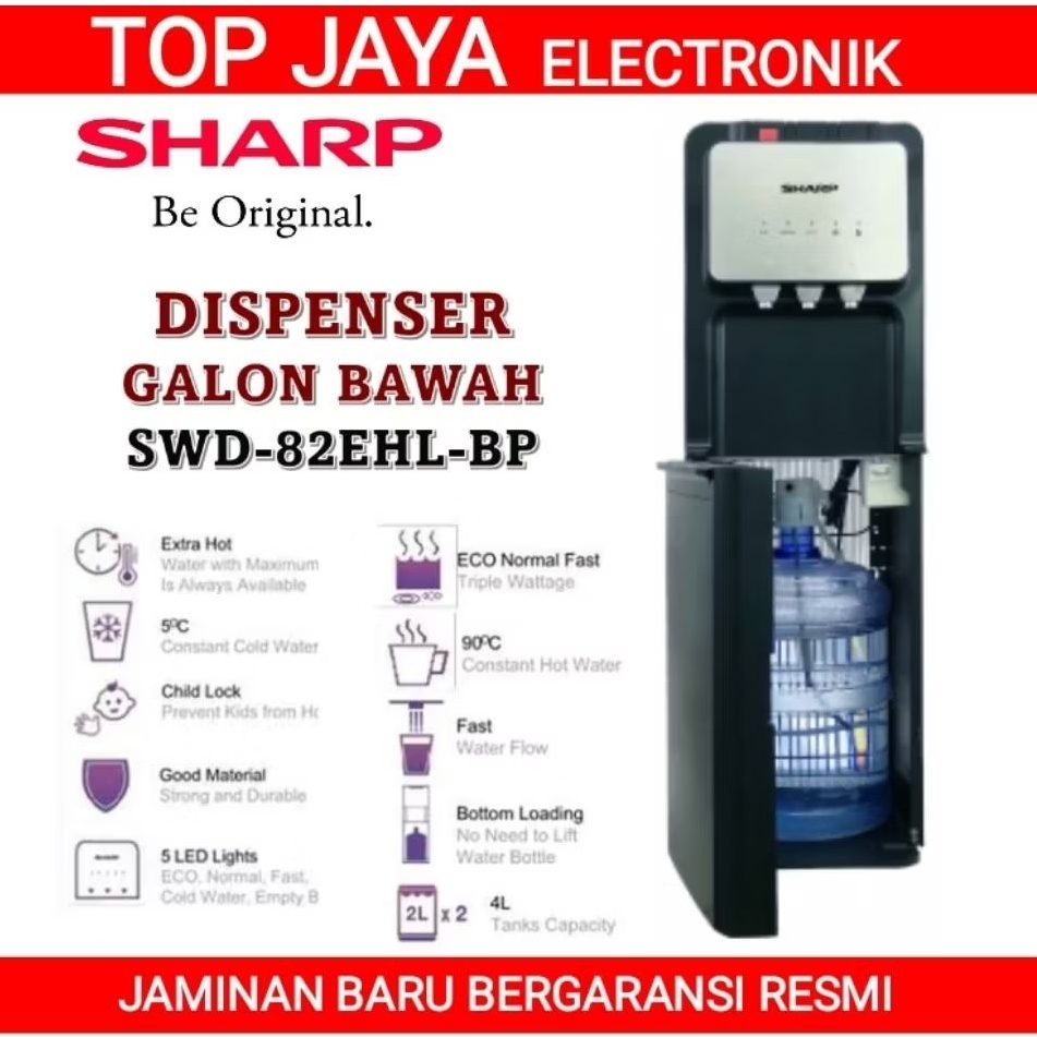 DISPENSER SHARP GALON BAWAH SWD-82EHL-PB/DISPENSER SHARP SWD-82EHL-PB GALON BAWAH NEW SERIES