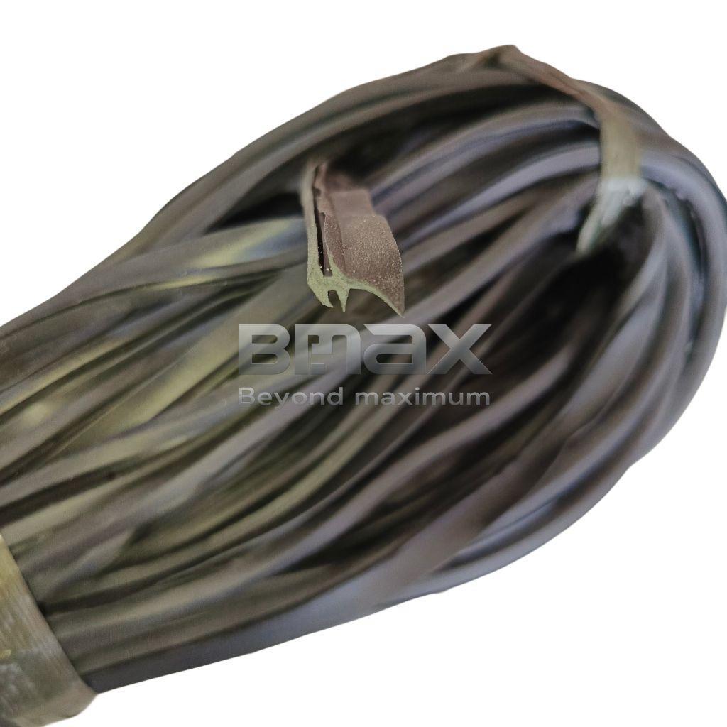 Karet sirip  40 Meter untuk Kusen Pintu Jendela Alumunium Tipe 606 Hitam dan Putih Cocok untuk Kusen