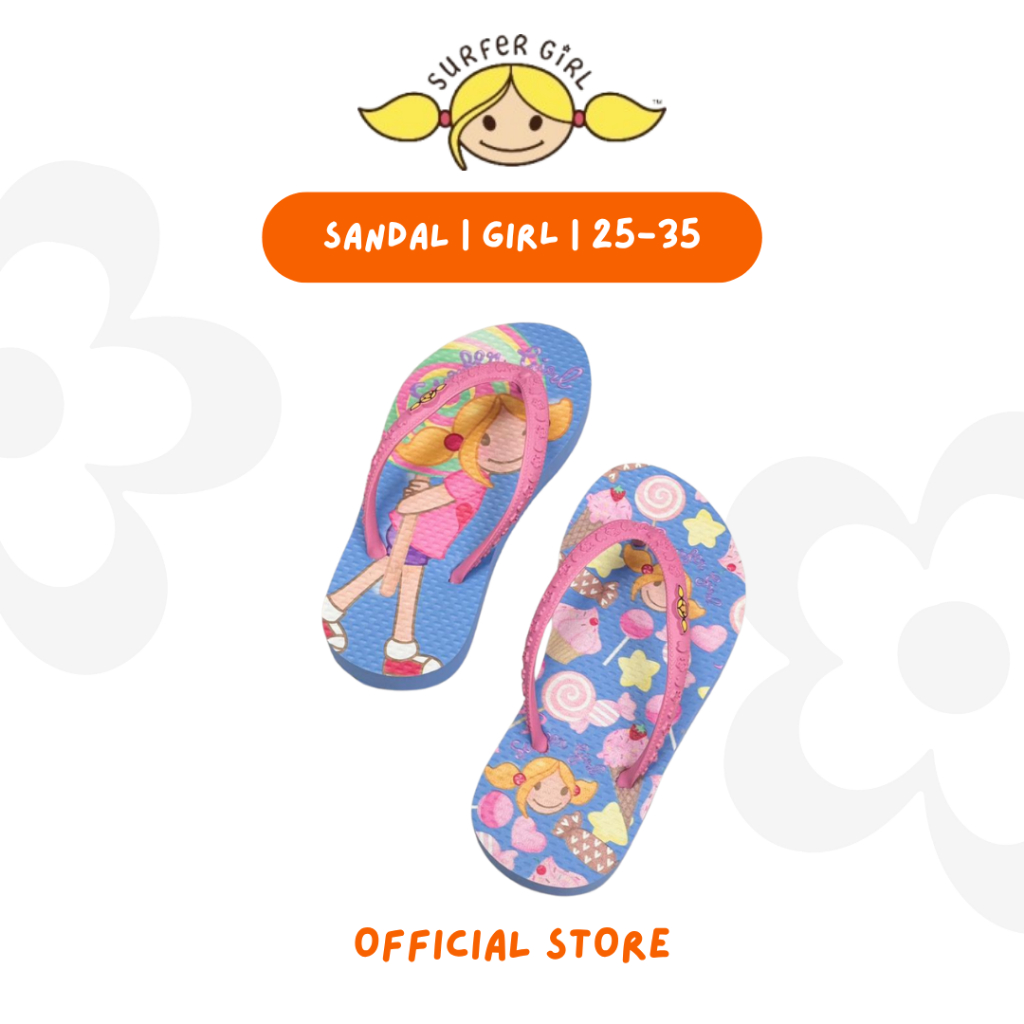 Surfer Girl Sweetheart Girls Blue Sandal | Sandal Anak Perempuan | Sandal Surfer Girl | Sandal Cute 