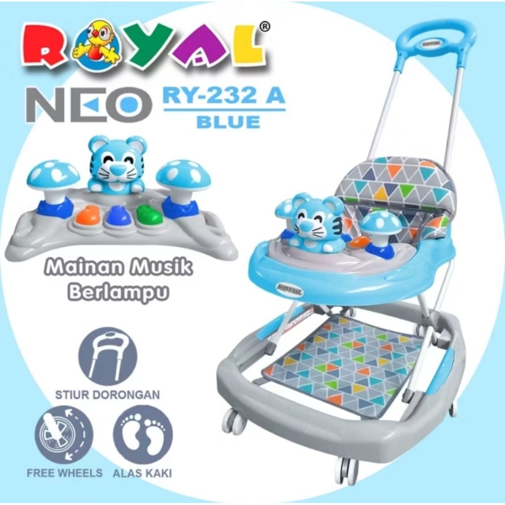 BABY WALKER ROYAL BABY WALKER DENGAN MAINAN HARIMAU DAN MUSIK RY-232A
