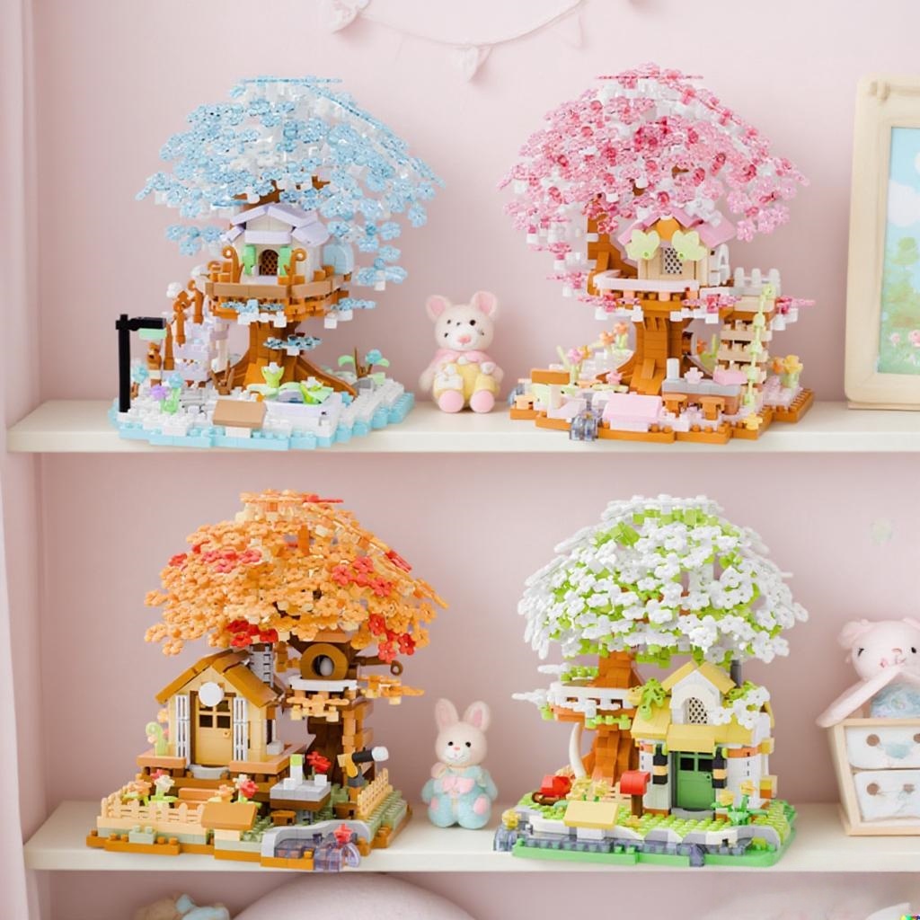 Mainan Balok Building Blocks Lego DIY Rumah Pohon Mini Edukatif Anak 6-14 Tahun