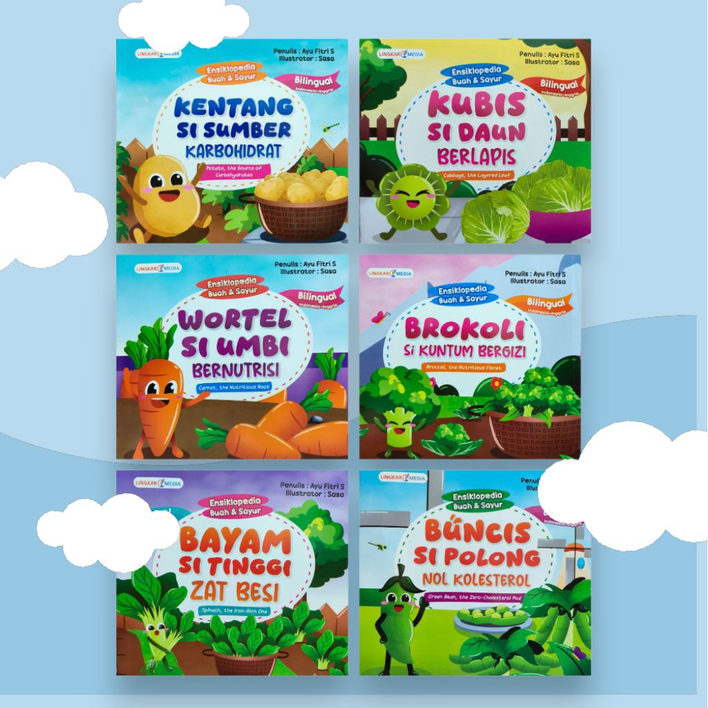 Paket Isi 6 Buku Cerita Anak Seri Ensiklopedia Sayur_lingkar Media
