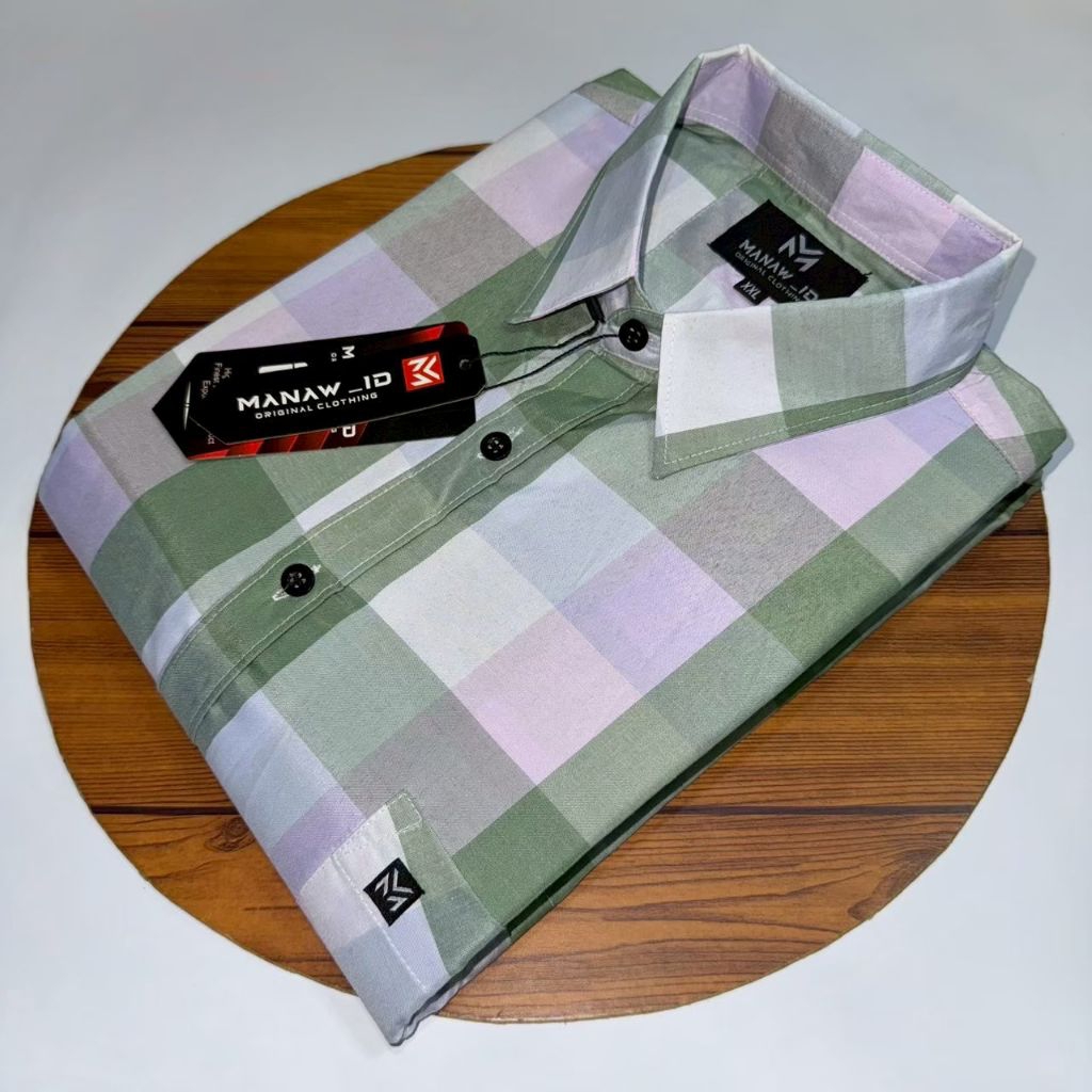 KEMEJA KOTAK KOTAK PRIA PENDEK JUMBO BIG SIZE XXL XXXL XXXXL