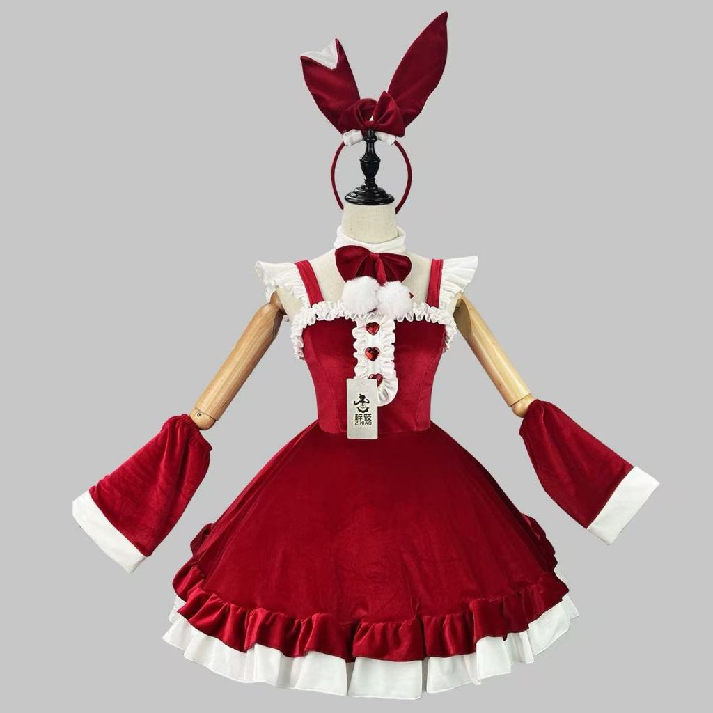 (2025 New Style) Christmas Sweet Dress Lolita Little Lolita Maid Dress COS Performance Dress Maid Dr