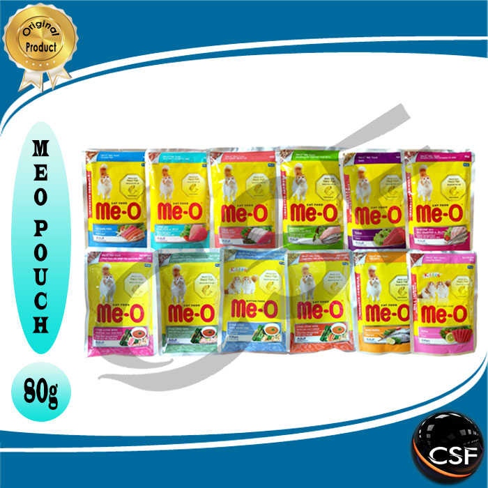 Makanan Kucing Basah MEO Pouch 1 BOX isi 12 PCS Adult & Kitten