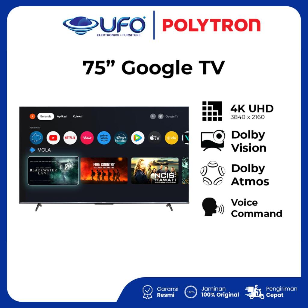 POLYTRON TV PLD75UG5959 Led 4K UHD Smart Google TV 75 Inch
