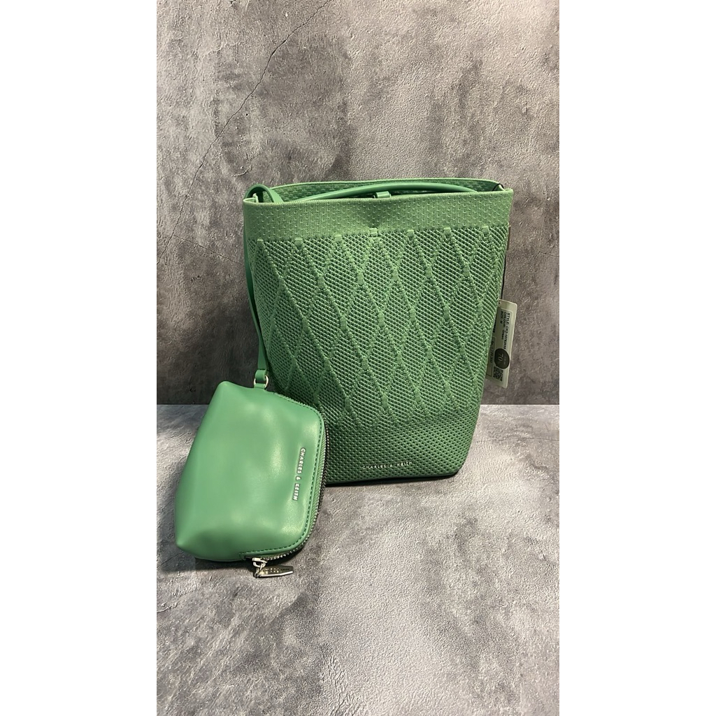 Charles & Keith Canvas Bag - Green (100% Original)