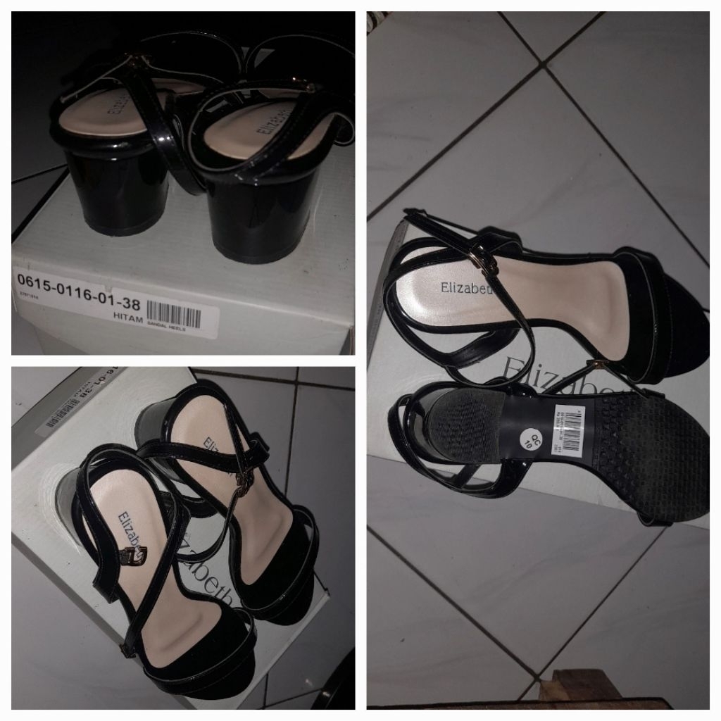 PRELOVED sandal heels hitam elizabeth