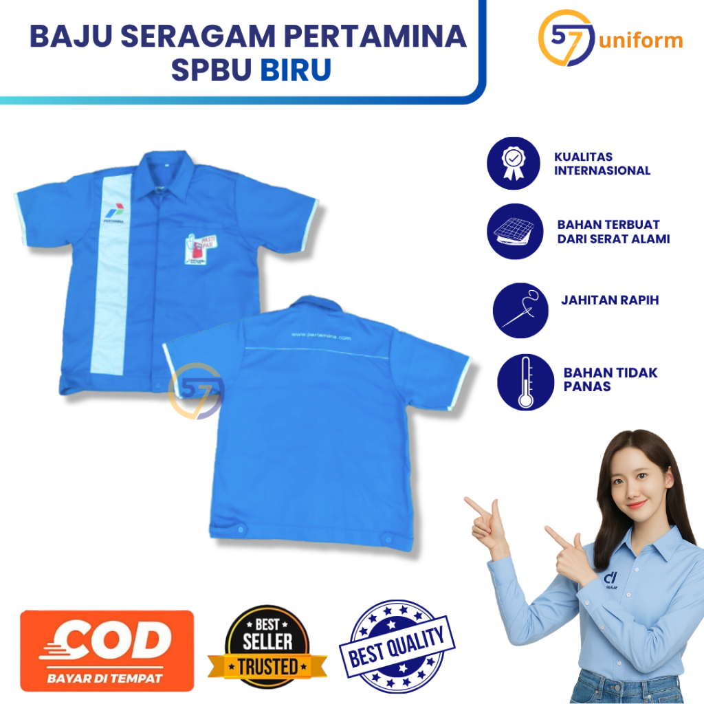 Baju Spbu Operator | Baju Spbu | Seragam Spbu Biru | Seragam Pertamina