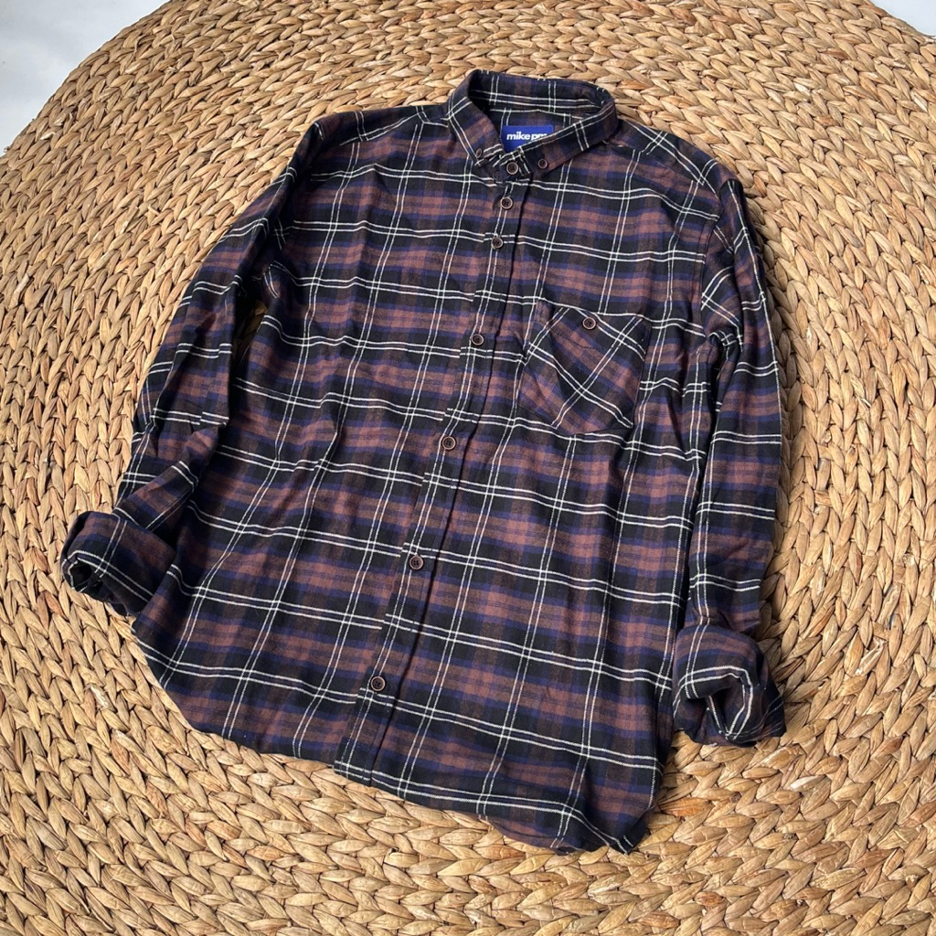 (BISA COD) Daily 037 Kemeja Flanel Terlaris Lengan Panjang Pria Wanita Hem Premium Quality Kameja Ke