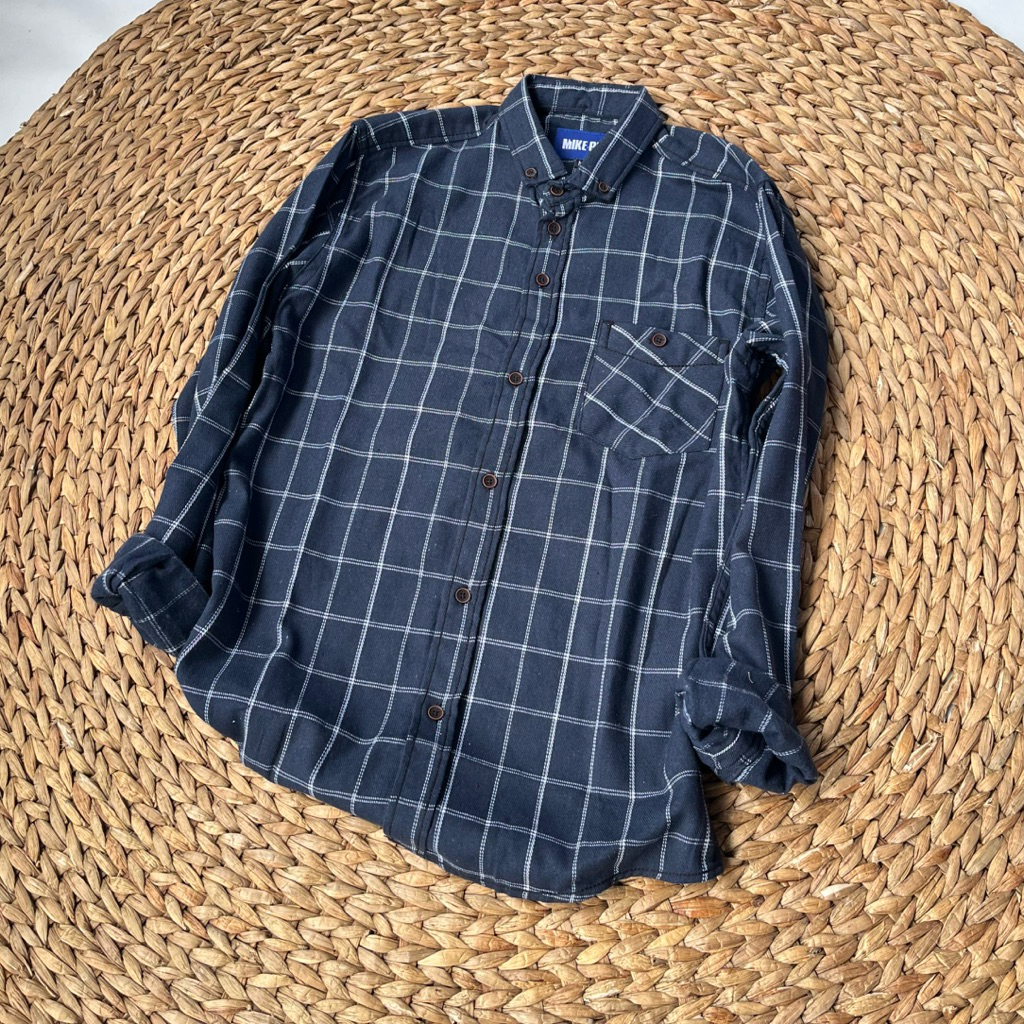 (BISA COD) Daily 041 Kemeja Flanel Terlaris Lengan Panjang Pria Wanita Hem Premium Quality Kameja Ke