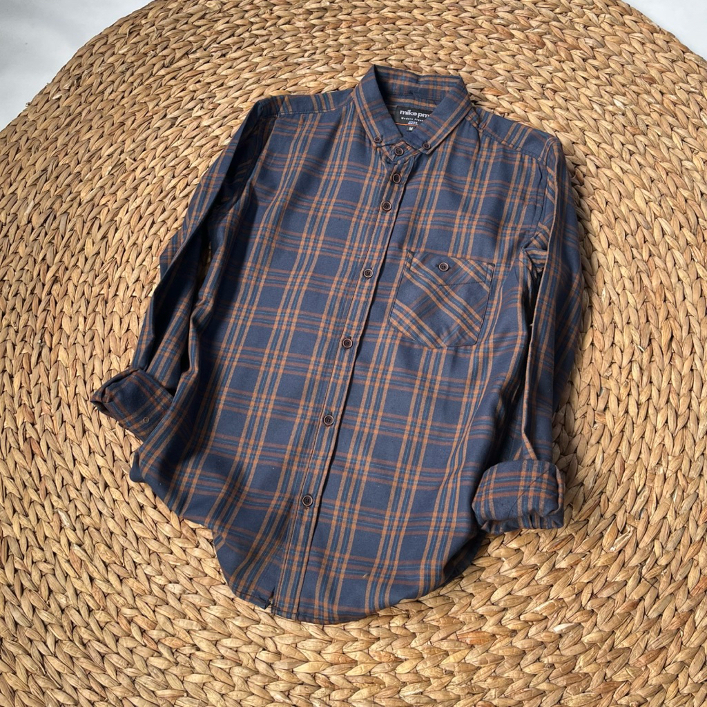 (BISA COD) Daily 052 Kemeja Flanel Terlaris Lengan Panjang Pria Wanita Hem Premium Quality Kameja Ke