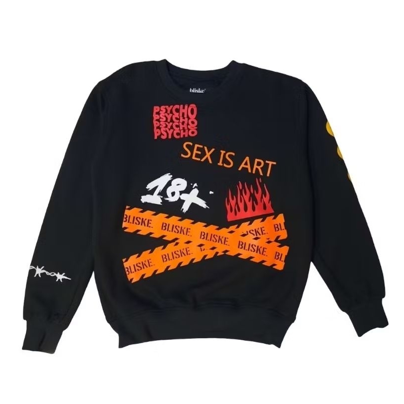 BLISKE CREWNECK - PSYCHO JAKET SWEATER PRIA WANITA