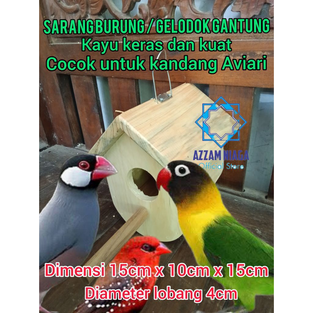gelodok burung model gantung, cocok untuk kandang Aviari. burung kecil finch, parkit, love bird, gel