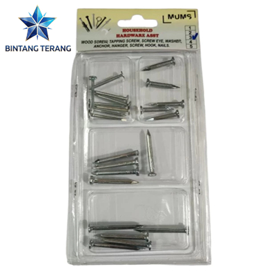 Paku Beton Putih + Paku GRC Set 23 Pcs 1" 1 1/4" 1 1/2" Inch HOUSEHOLD MUMS Paku Dinding Tembok Beto