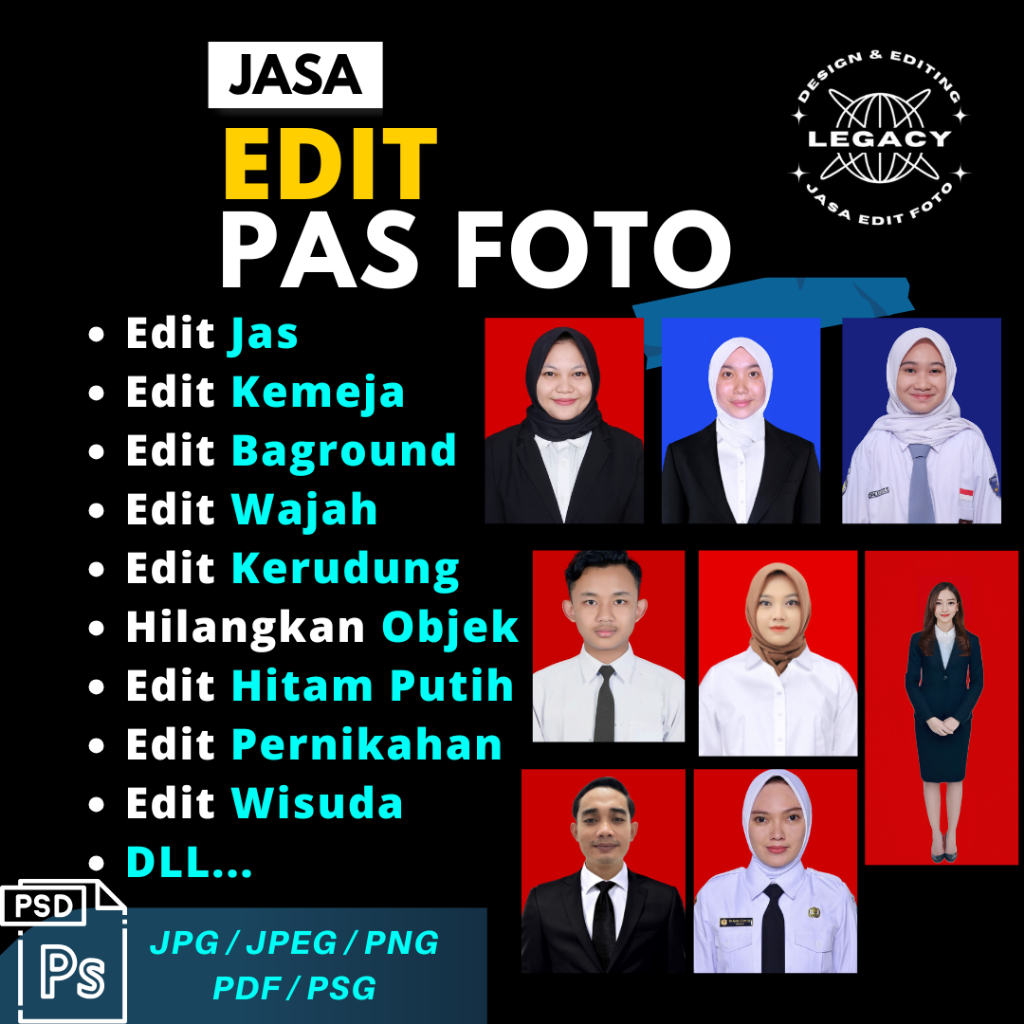Edit foto / Edit foto jas dan background