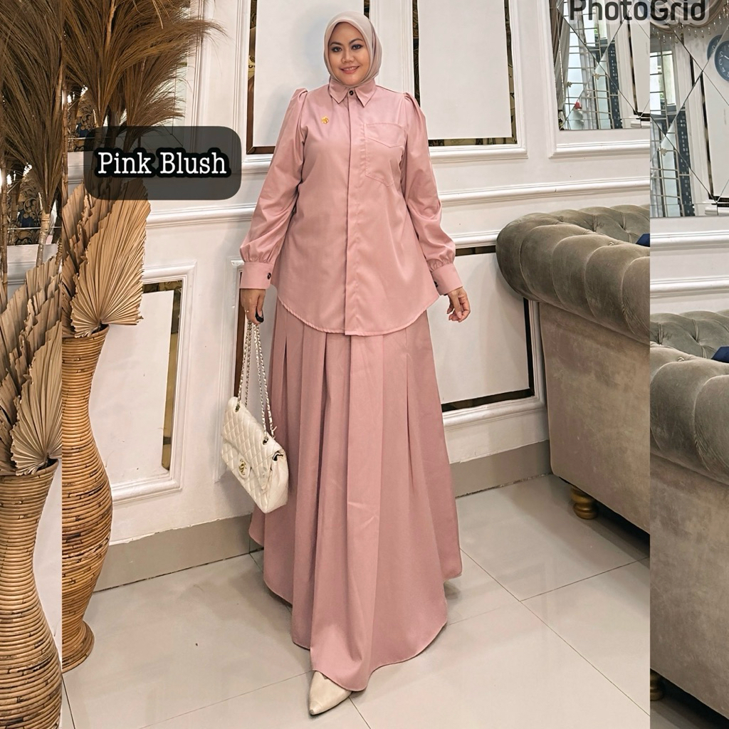 Queensyari - Sellena One Set Rok Wanita Jumbo (Tanpa Hijab) Style Daily  Muslim Wanita Bahan Katun B