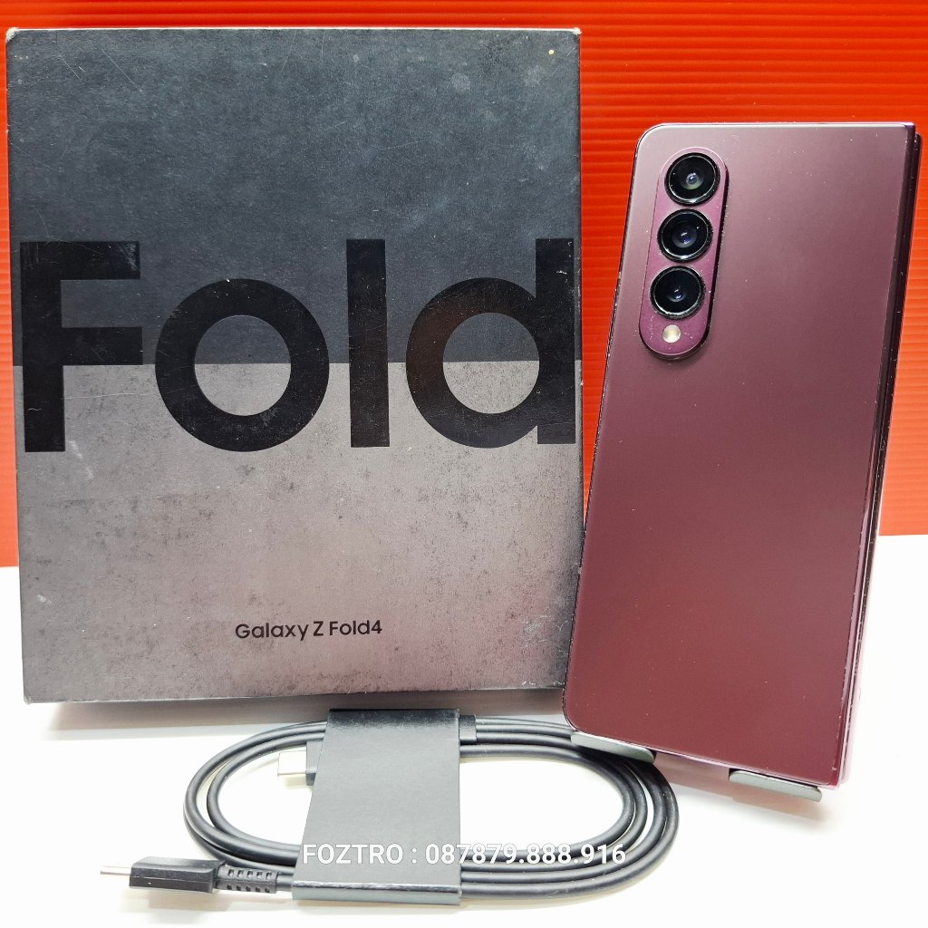 EXCLUSIVE Samsung Galaxy Z Fold 4 12/512GB BURGUNDY Fullset Resmi