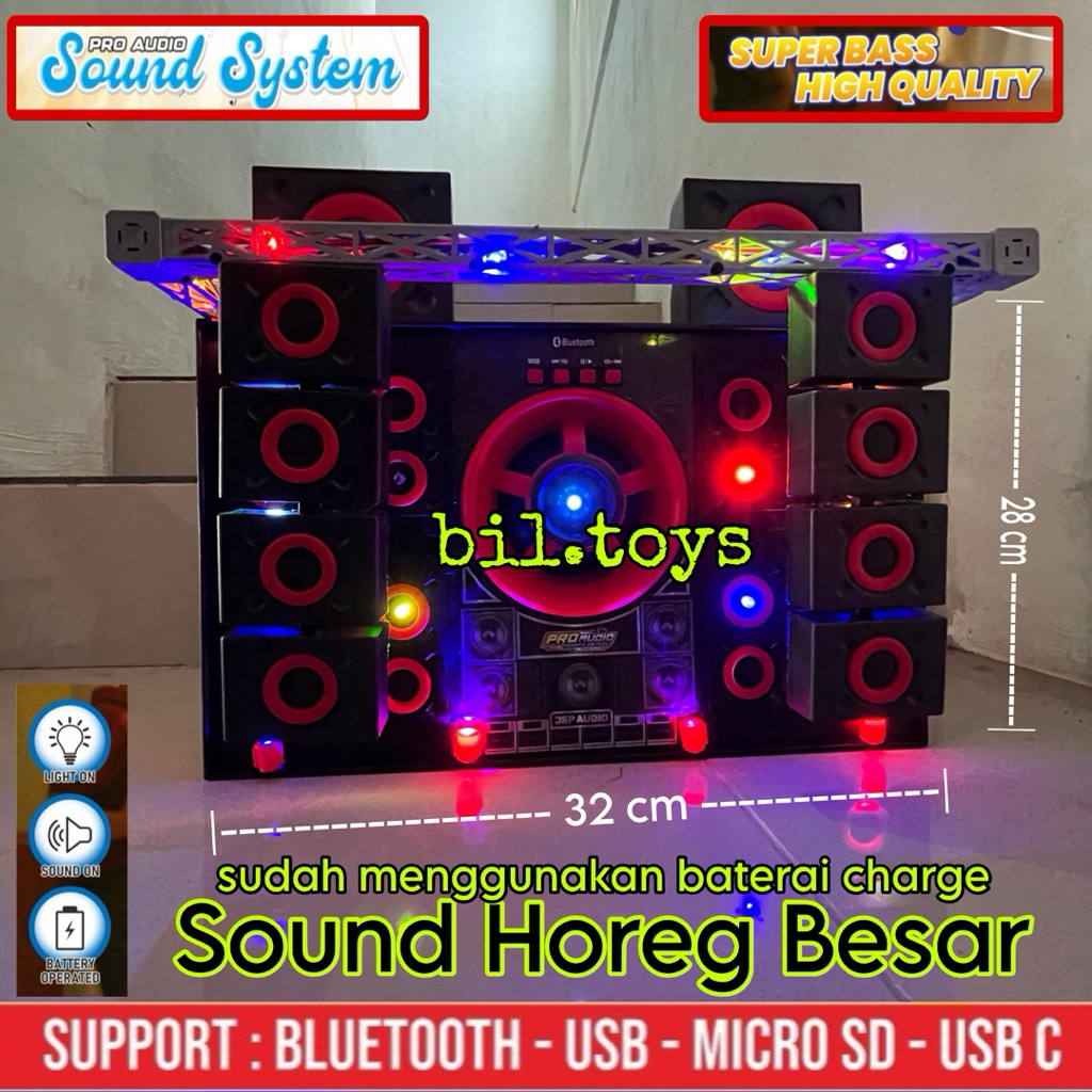 MAINAN ANAK SOUND HOREG BLUETOOTH BESAR BISA USB ADA LUBANG MIC BATERAI CHARGE OS01