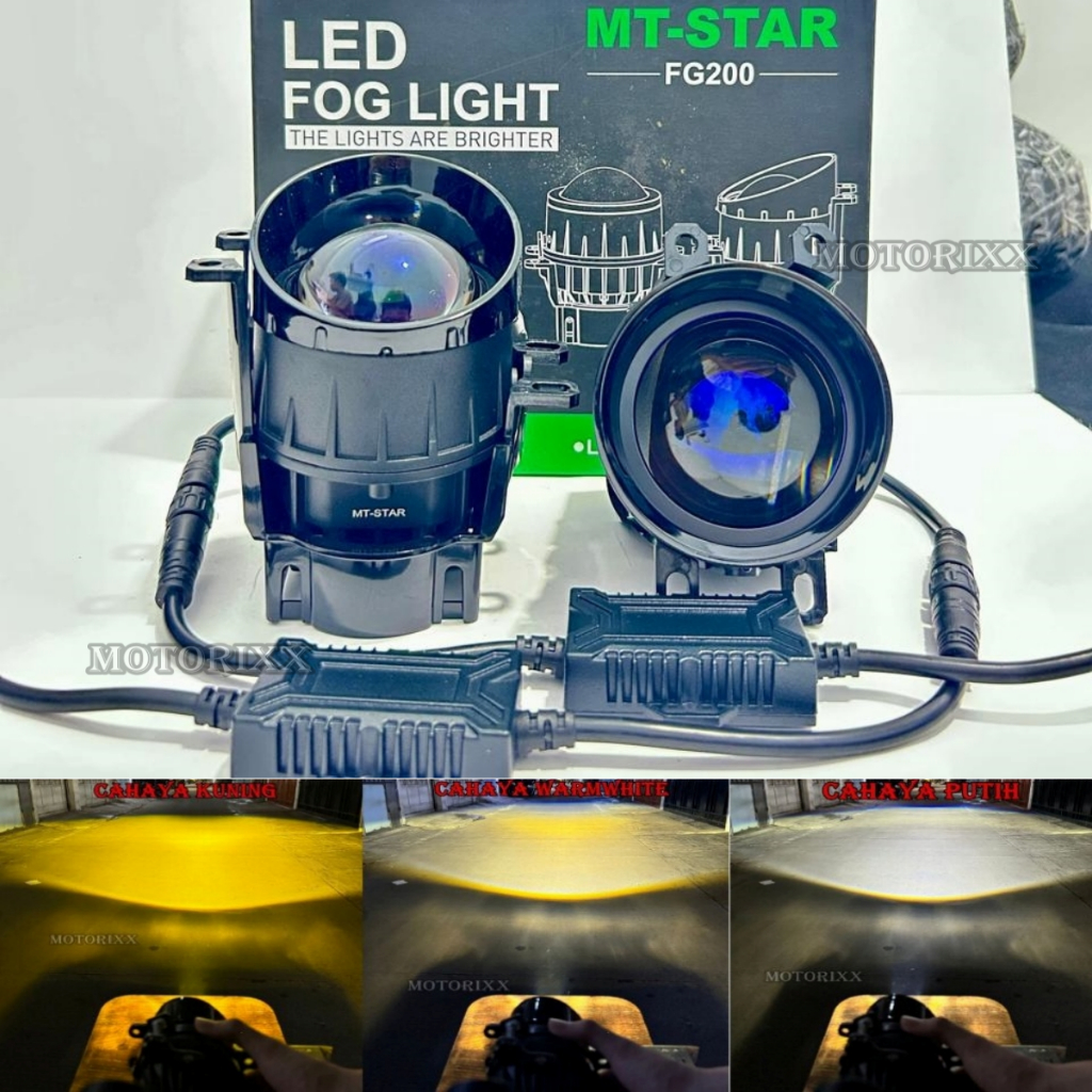 Biled foglamp mt-star FG200 50 watt bluelens 3 warna foglamp all weather mt-star biled foglamp mobil