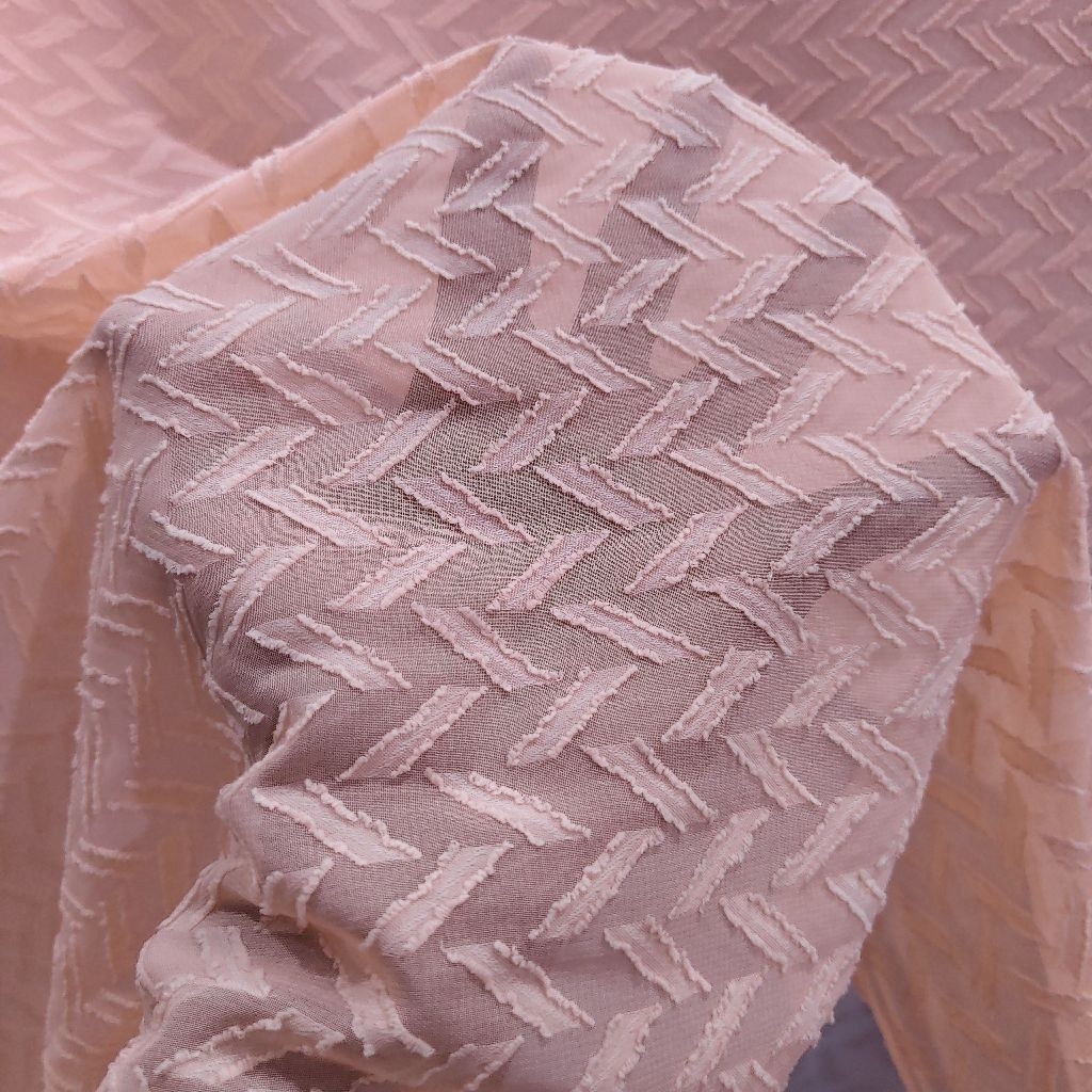 KAIN SIFON URAGIRI PREMIUM WARNA ORANGE MUDA SISA GARMENT - KAIN SIFON RUBIAH POLOS - KAIN SIFON EMB