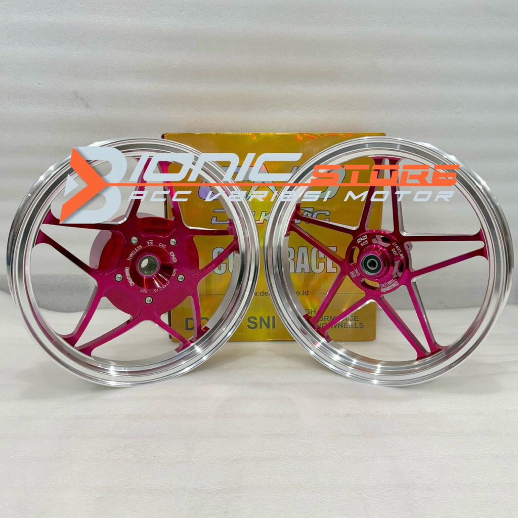 VELG DELKEVIC X1 V2 CHROME LIST 185/215 RING 14 MIO SPORTY BEAT SCOOPY GENIO X-1 LIST CHROME DND ORI