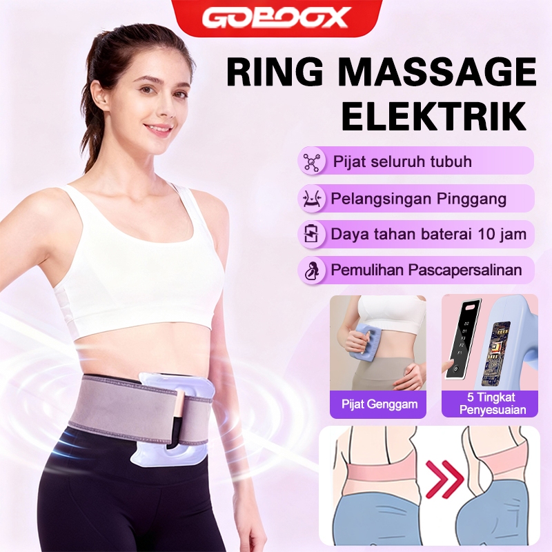 GOBOOX Alat Pijat Elektrik Multifungsi Portable Massage Ring Belt Alat Pijat Perut Sabuk pelangsing 