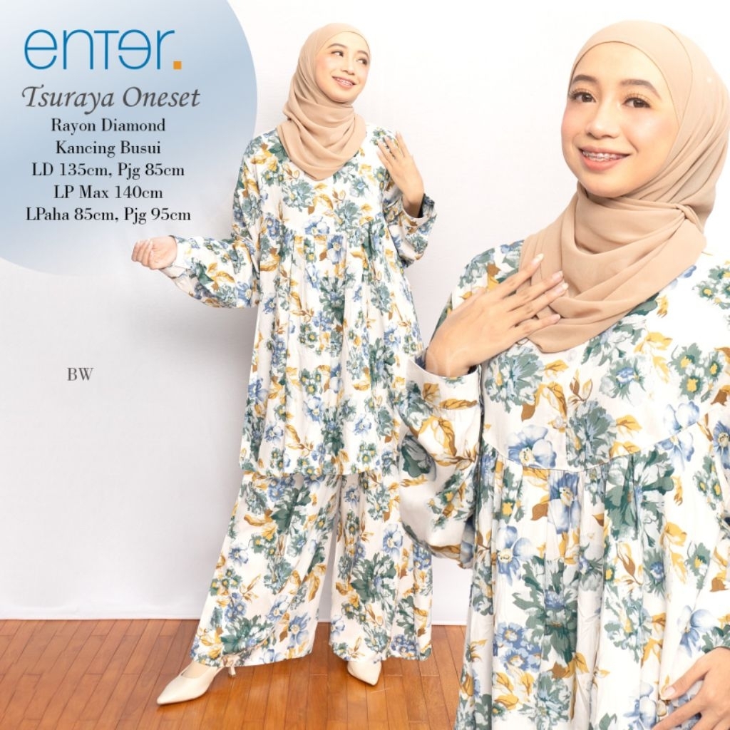 SETELAN CELANA JUMBO TSURAYA LD 135 3XL BAHAN RAYON DIAMON BY ENTER SETELAN PAKAIAN JUMBO ONESET JUM