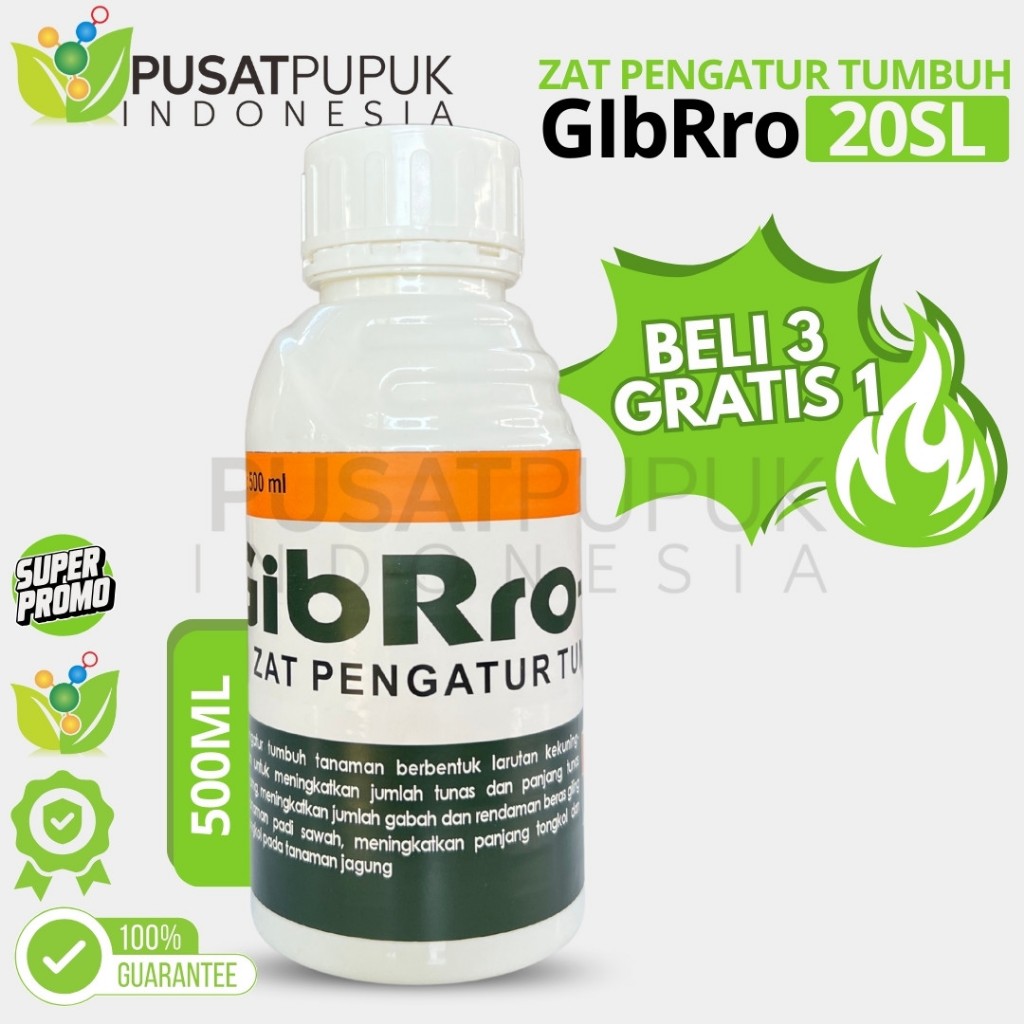 GIBRO 20SL Pupuk ZPT Percepat Pertumbuhan Bulir Tanaman Padi 500ML