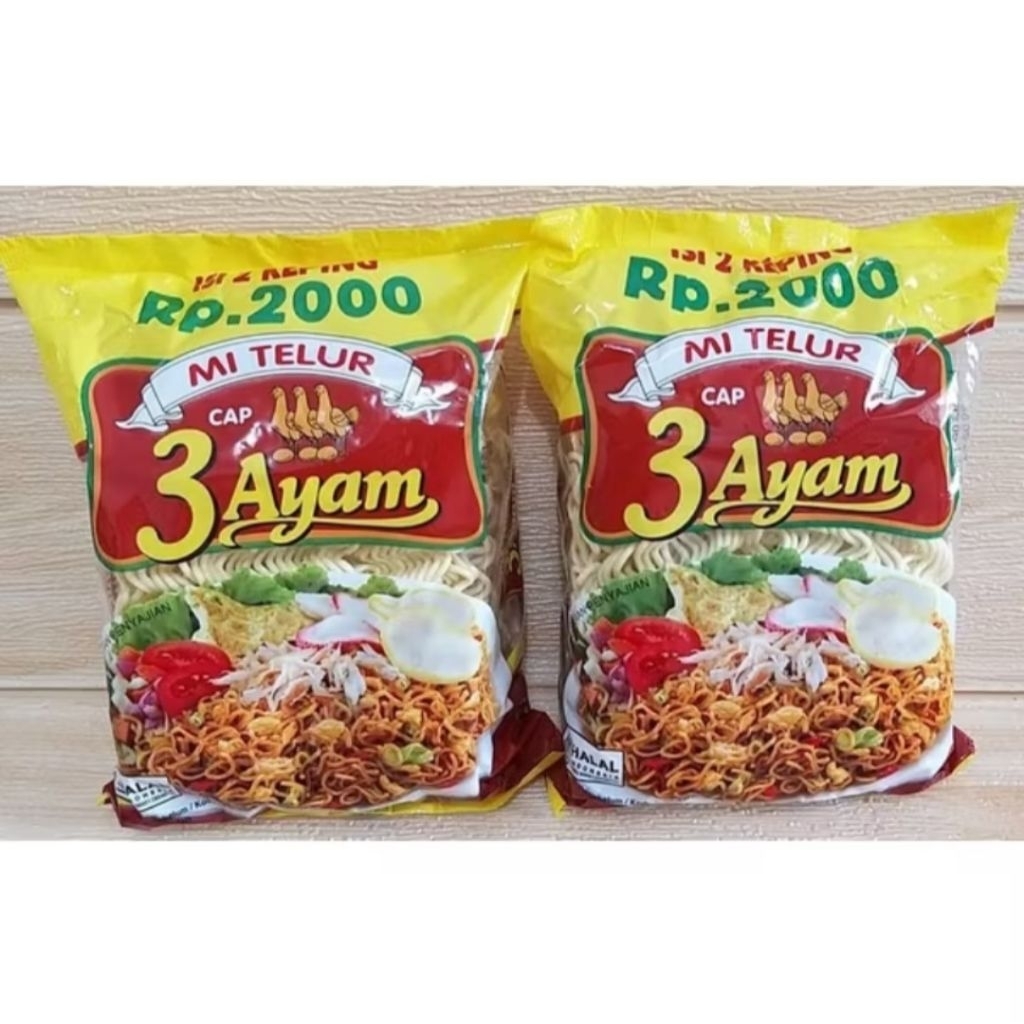 Mie Telur Cap 3 Ayam 1dus termurah