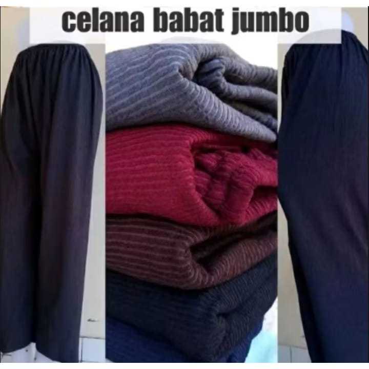 Celana Babat Panjang Los Jumbo Premium /Celana Kulot Wanita Salur Tekstur Babat Bahan Tebal