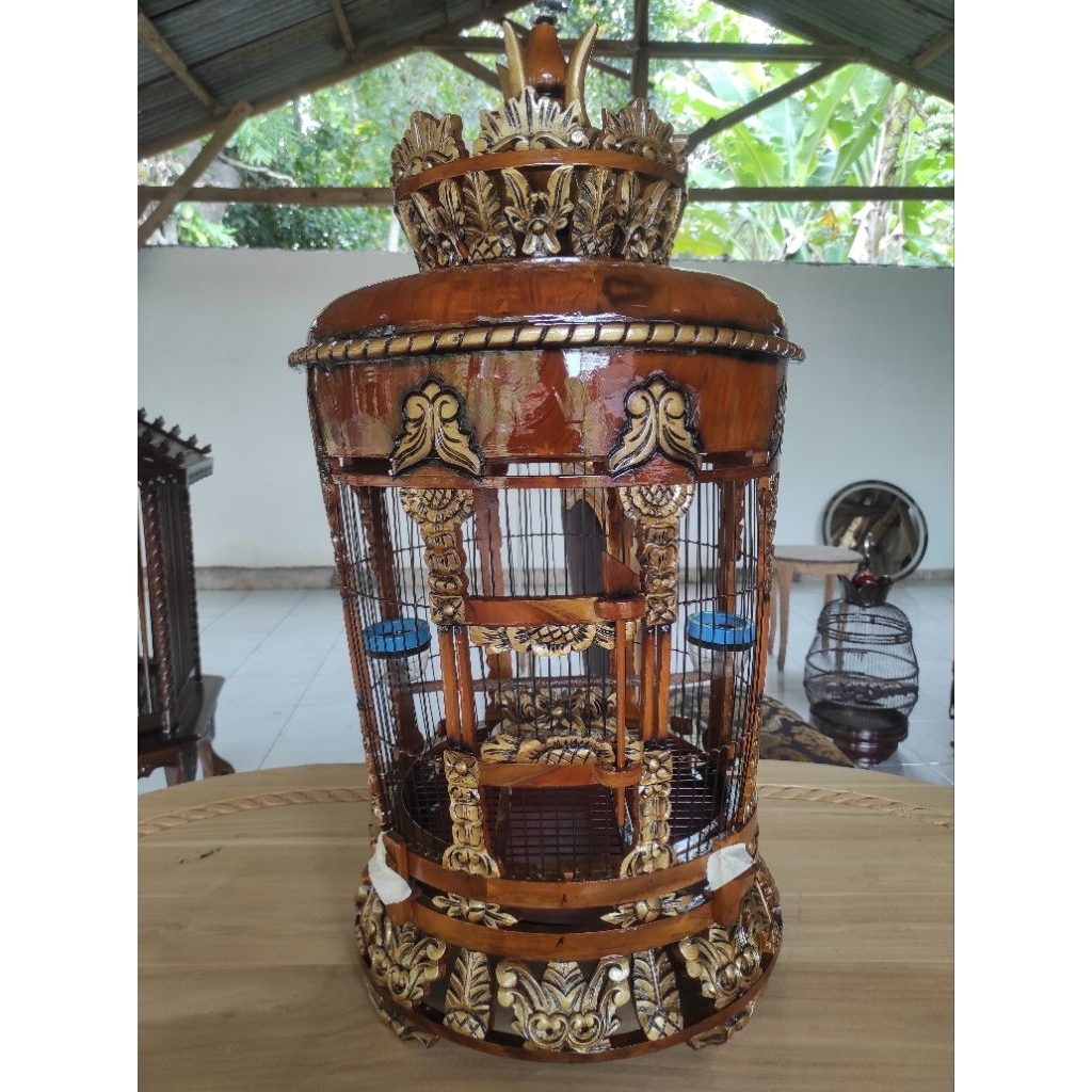 sangkar ukir burung perkutut motif Mataraman