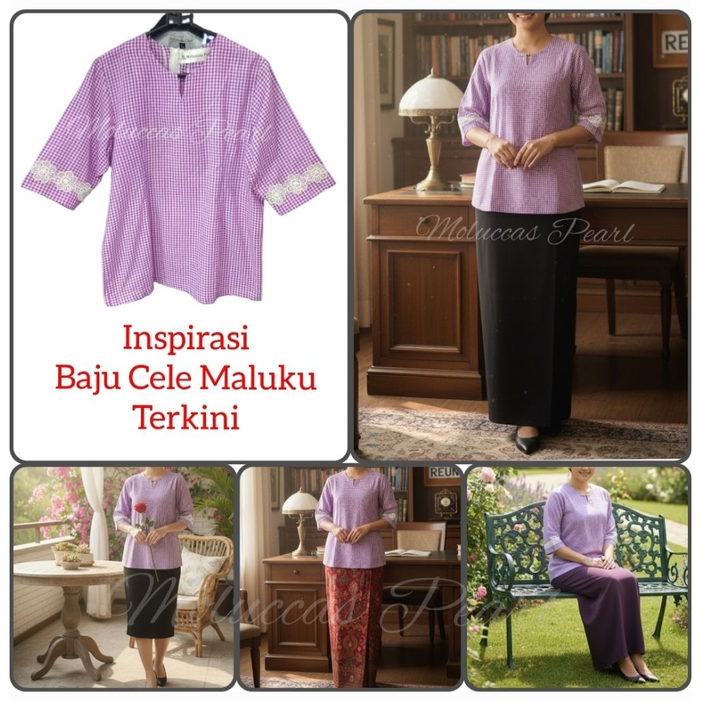 Baju Cele Kotak-kotak Maluku Mengkilap