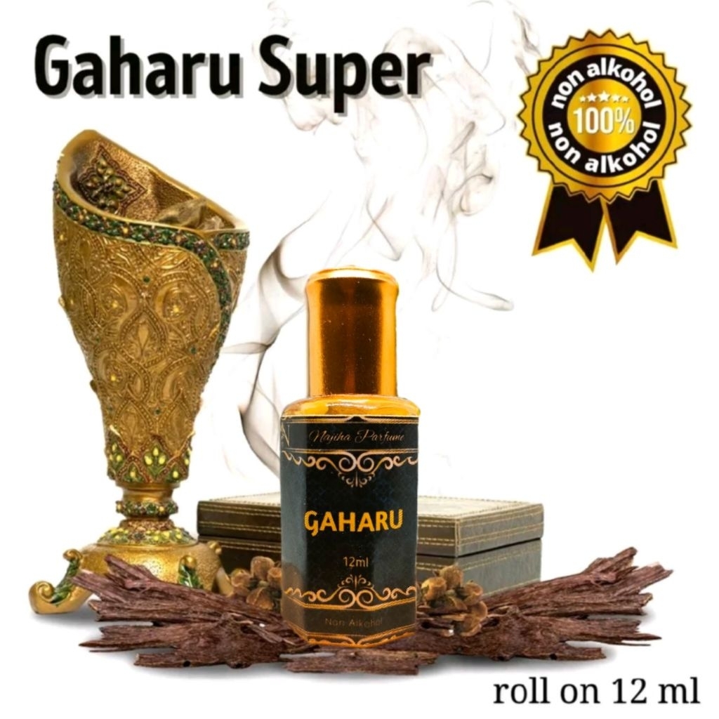 GAHARU SUPER 12ML Kemasn Roll On Parfum Non Alkohol Khas Arab Saudi Wangi tahan lama Harga Murah kem