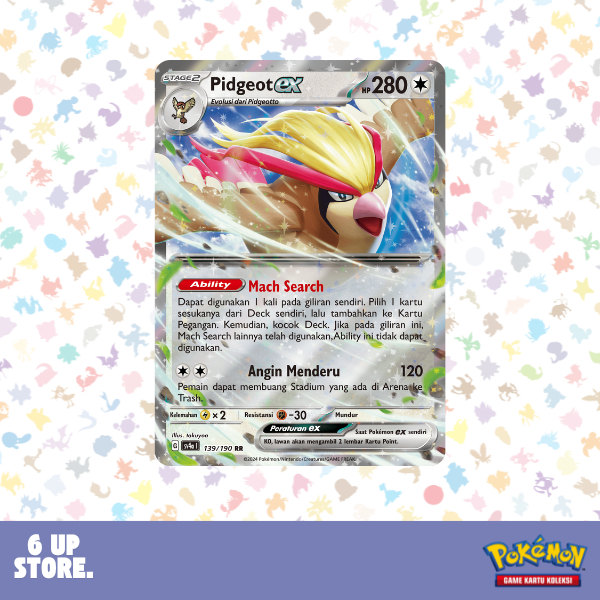 Pidgeot ex (RR) - 139/190 - Harta Berkilau ex (sv4a) - Pokemon TCG Indonesia