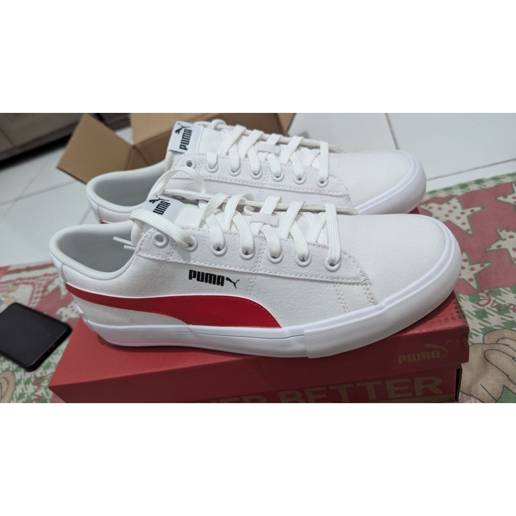 PUMA Sepatu Sneakers Bari Casual Canvas Pria Shoes Kasual Snekers Sport Putih Size UK 9.5/44 (28,5CM